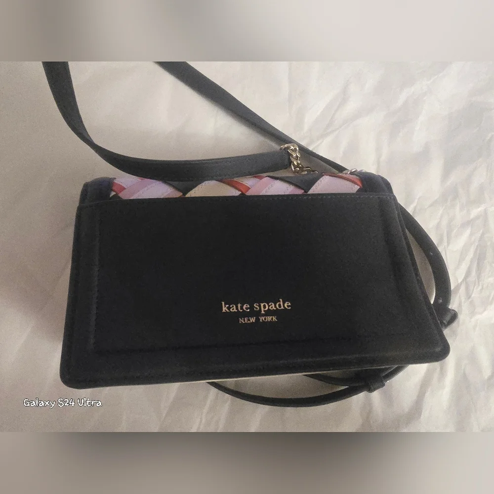 KATE SPADE ♠️ Knott Woven Leather Flap CrossbodyStyle: K6646 Retail: 298 EUC